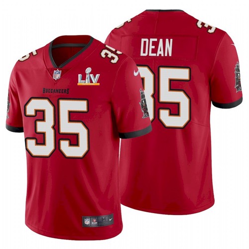 Men's Tampa Bay Buccaneers #35 Jamel Dean Red NFL 2021 Super Bowl LV Limited Stitched Jersey Men's Tampa Bay Buccaneers #35 Jamel Dean Red NFL 2021 Super Bowl LV Limited Stitched Jersey